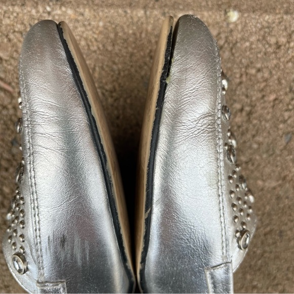 SEBASTINO Vintage Women’s Leather Silver Beaded Flat Loafer Shoe Size 7N - Picture 10 of 12